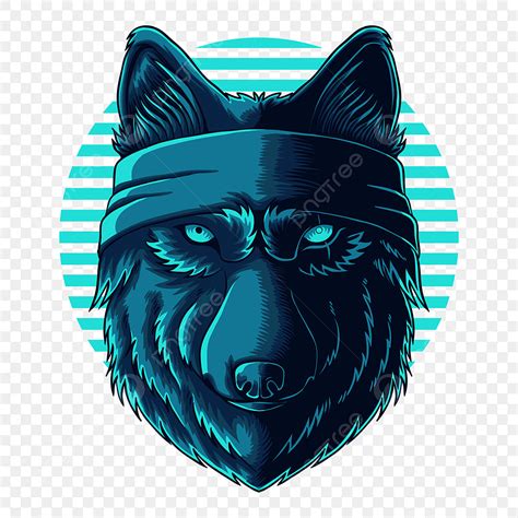 Gambar Kepala Serigala Memakai Ilustrasi Vektor Bandana Serigala Satwa Liar Png Dan Vektor