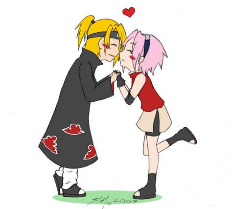 Sakura N Deidara Chibi Love By Rossilyn On Deviantart