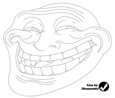 Epic Trollface Lineart By Diemon007 On Deviantart