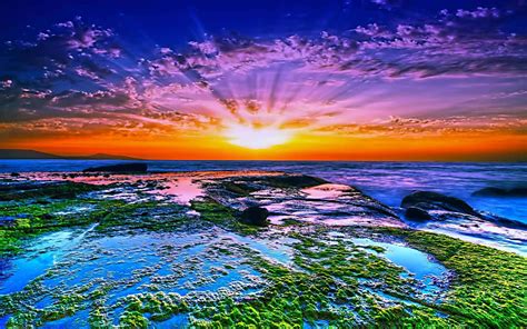 Download Magnificent Ocean Sunset Wallpaper