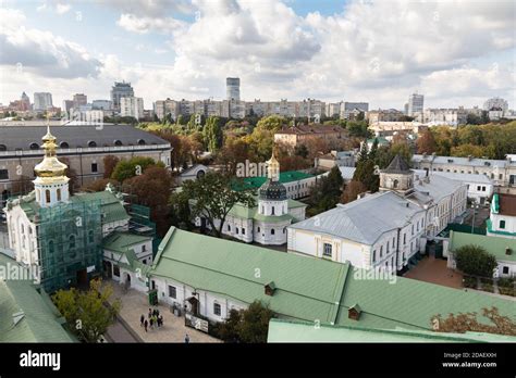 Kyiv Ukraine Sep 29 2018 Aerial View Of Kiev City With Churches