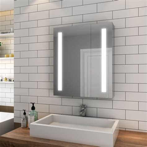 Wall Hung Multiple Sizes Bathroom Illuminated Led Mirror Cabinet Ip44 Ebay