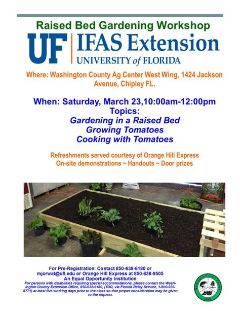 Raised Bed Gardening Workshop March 23 2019 Ufifas Extension