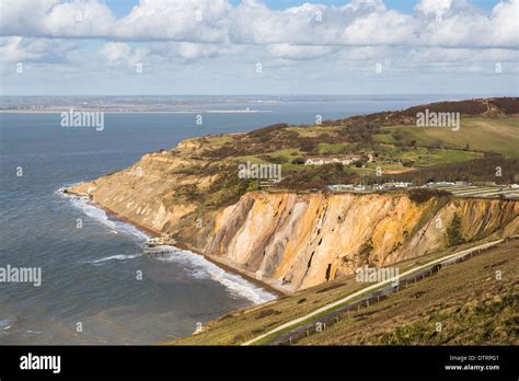 The Multi Coloured Eocene Sand Cliffs Of Alum Bay Isle Of Wight From