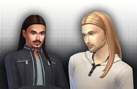 My Sims 4 Blog Long Straight Tucked Hair For Males By Kiara24