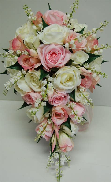 Roses Lily Of The Valley Teardrop Flower Bouquet Wedding Wedding