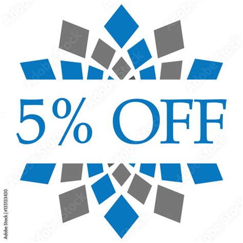 Discount 5 Percent Off Blue Grey Circular Stock Illustration Adobe Stock