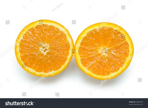 Slices Of Peeled Orange On White Background Stock Photo 63808750