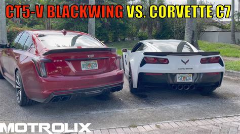 Corvette C7 Vs Cadillac Ct5 V Blackwing Exhaust Rev Off Youtube
