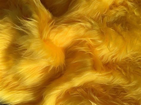 Craft Squares Free Shipping Yellow Faux Long Pile Fur Fabric 12x19