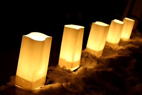 Electric Luminary Bag Lights in the Snow Picture | Free Photograph | Photos Public Domain