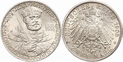 Moneda 2 Mark Ducado de Sajonia-Weimar-Eisenach (1809 - 1918) Plata ...