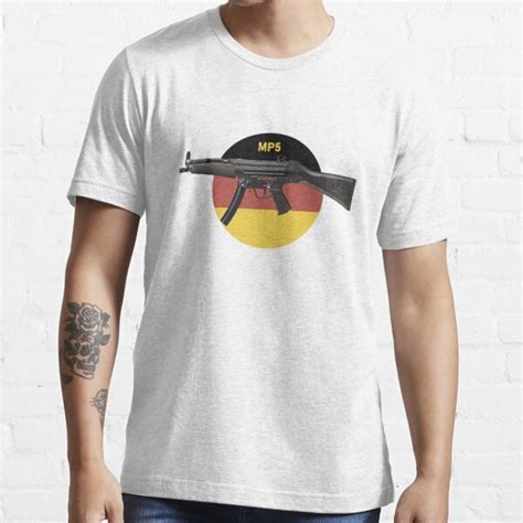 Mp5 Submachine Gun With German Flag T Shirt For Sale By Norsetech