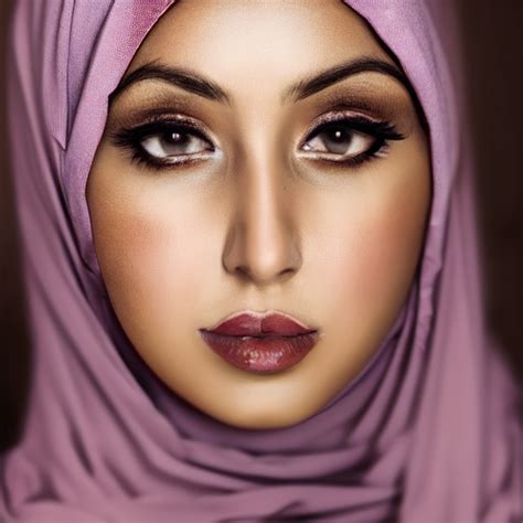 Prompthunt Headshot Portrait Of A Hijabi Queen With Beautiful Crown Beautiful Symmetrical