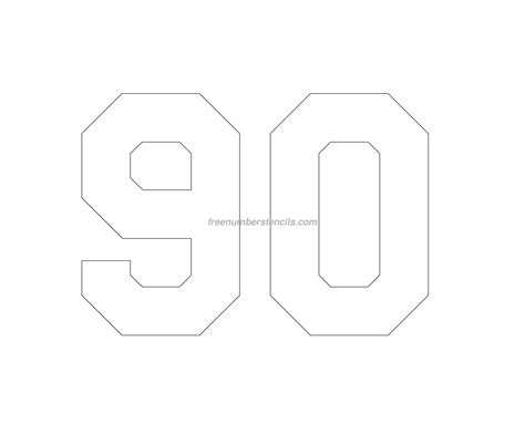 Free Jersey Printable 90 Number Stencil