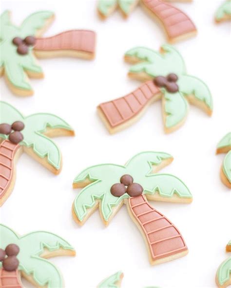 Palm Trees Sugar Cookie Royal Icing Beach Cookies Palm Tree Sugar