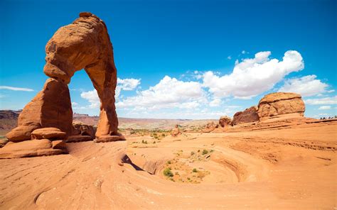 Wallpaper Landscape Sand Clouds Desert Valley Arch Arches