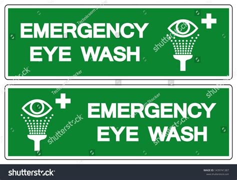 Emergency Eye Wash Symbol Sign Vector 스톡 벡터로열티 프리 1439741387