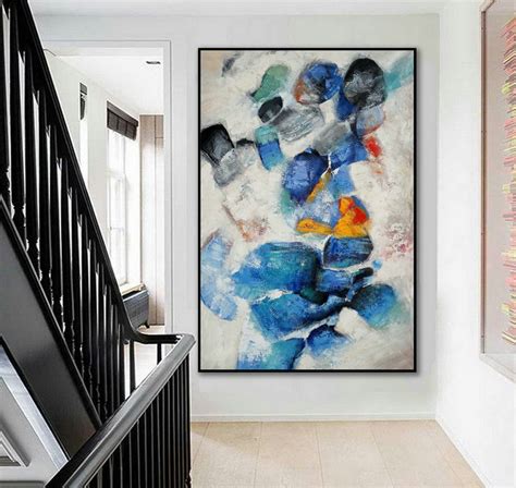 Extra Large Colorful Vertical Modern Artwork Contemporary Abstract Wall