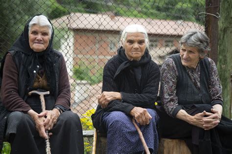 Three Old Ladies Posing For A Picture In Pirin Pirin Travel Story