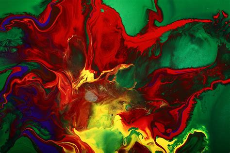 Abstract Art Original Colorful Fluid Painting Joker Hat By Kredart