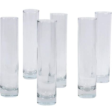 Koyal Wholesale 7 5 Inch Tall Clear Glass Cylinder Bud Vase 6ct