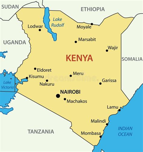 República De Kenia Mapa Del Vector Ilustración Del Vector