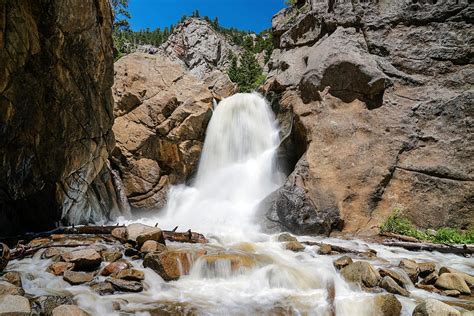 Boulder Falls Colorado Waterfall Nature Rocks Usa Hd Wallpaper