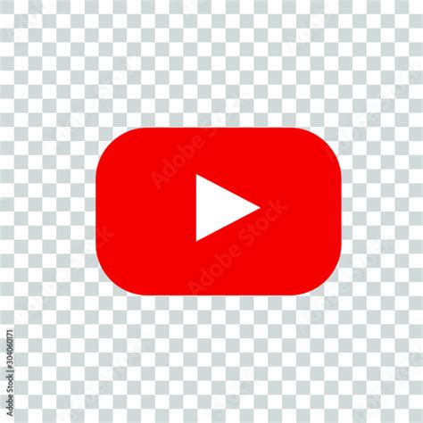 Red Youtube Logo On A Transparent Background Vector Editorial Stock
