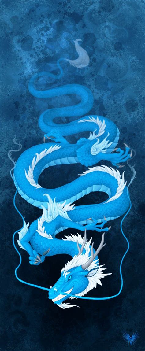 Blue Chinese Dragon Art