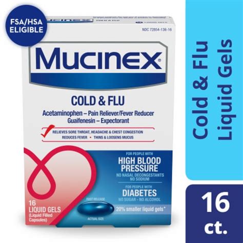 Mucinex® Cold And Flu Liquid Gels 16 Ct Kroger