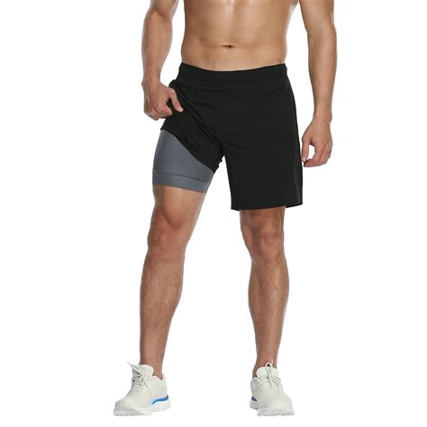 lrd lrd mens performance workout shorts with compression liner 7 inch inseam