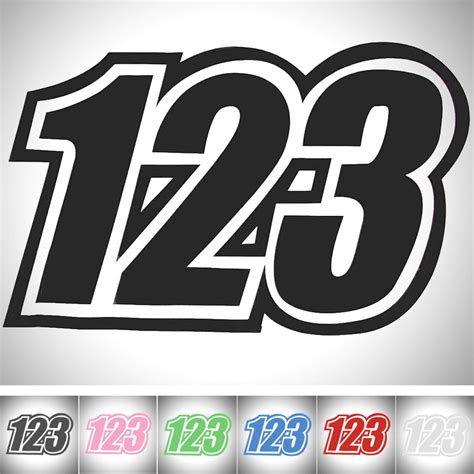 3 X Custom Race Numbers Vinyl Stickers Dirt Bike Motocross Trials