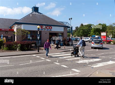 Pedestrian Crossing Outside Tescos In Aviemore Inverness Shire