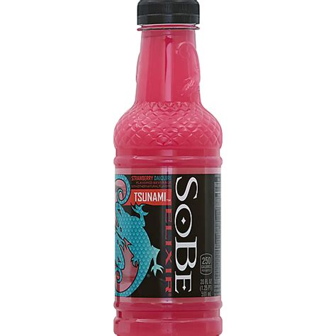 Sobe Elixir Tsunami Strawberry Daiquiri Beverage 20 Fluid Ounce Plastic