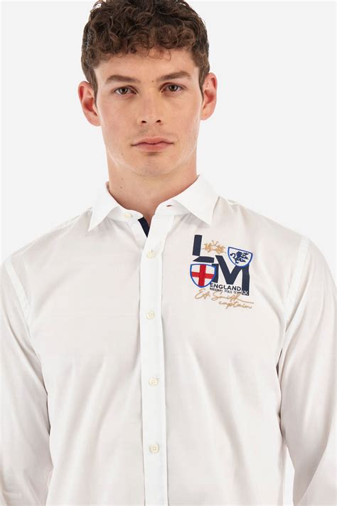 regular fit men s shirt and maxi logo wynn optic white la martina shop online