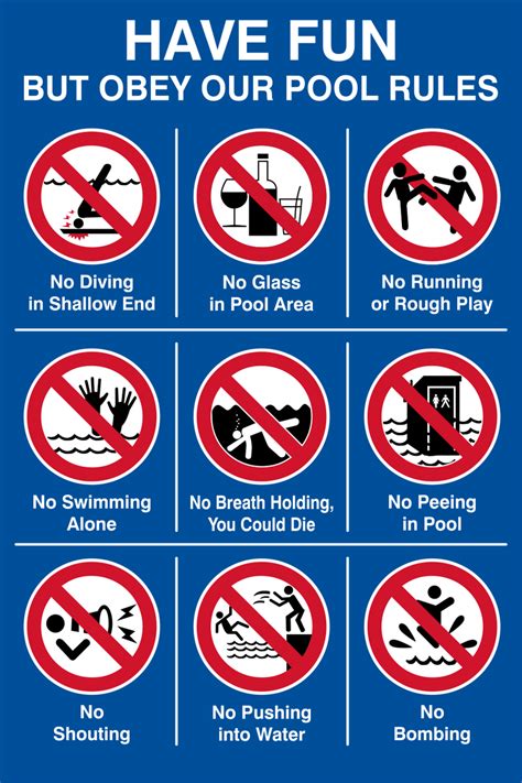 Obey The Rules Of The Pool Safety Sign Pr015 Safety Sign Online
