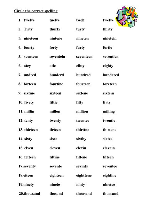 20 Printable Spelling Worksheets