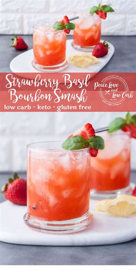 I love a drink with friends as much as the next person, but i know not to drink to excess, and not to drink too often. Low Carb Strawberry Basil Bourbon Smash | Recipe | Low carb cocktails, Low carb drinks, Keto ...