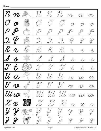 tracer index dynamic tracers general cursive writing general block print general script print color tracers number tracers seasonal tracers dltk's educational activities for kids block print alphabet tracer pages. Cursive Uppercase and Lowercase Letter Tracing Worksheets ...