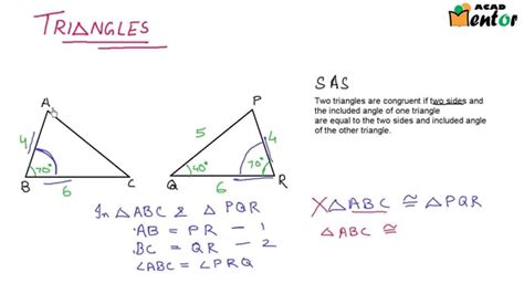 The second triangle is a reflection of the first triangle. 9.7.3 Congruent Triangles SAS ASA AAS - Triangles - Class ...