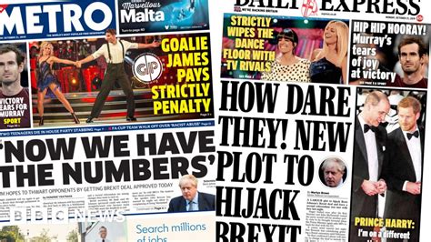 Newspaper Headlines Brexit Deal Chances Assessed On Front Pages