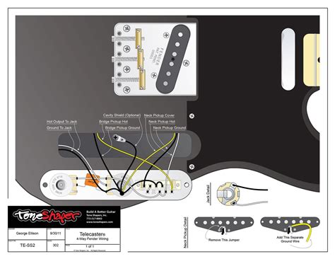 Toneshaper Wiring Kit Telecaster 4 Way Fender Ss2 Toneshapers