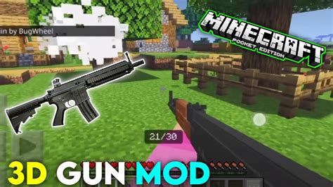 3d Gun Addon For Mcpe Mod Gun Mod For Minecraft Bedrock Edition Youtube