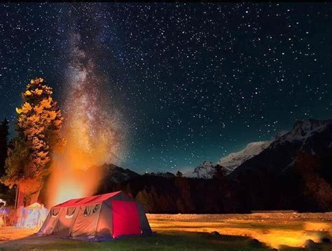 Galaxy On Fire Nanga Parbat And Chongra Peak In The Background