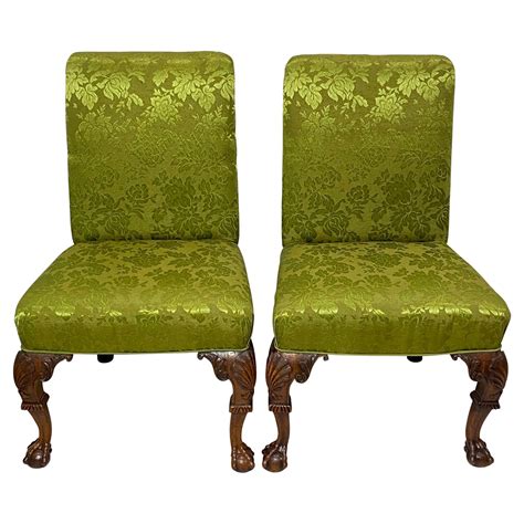 Pair Of 18th Century English Chippendale Side Chairs For Sale At