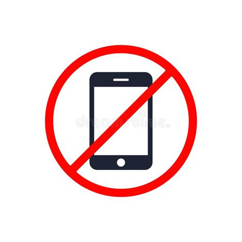 No Mobile Phone Signal Forbidden Sign Vector Isolated Illustration