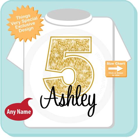 Fifth Birthday Shirt Golden 5 Birthday Shirt Personalized Etsy