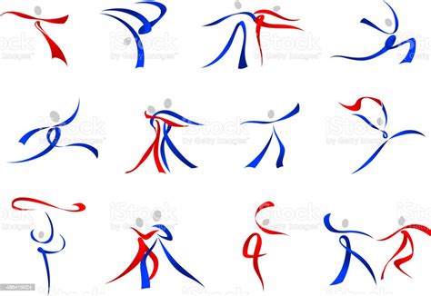 Modern Dancers Icons And Symbols Stock Illustration Download Image