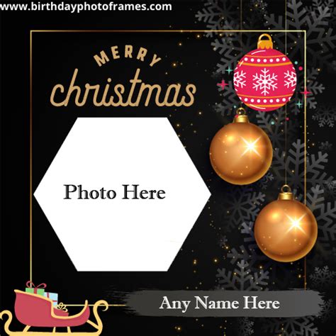 Free Merry Christmas Card With Name And Photo Edit
